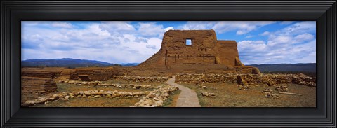 Framed Main structure in Pecos Pueblo mission church ruins, Pecos National Historical Park, New Mexico, USA Print