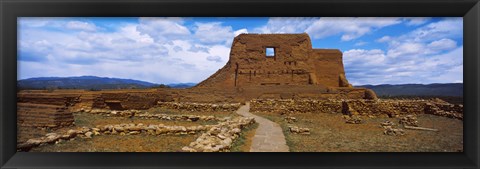 Framed Main structure in Pecos Pueblo mission church ruins, Pecos National Historical Park, New Mexico, USA Print
