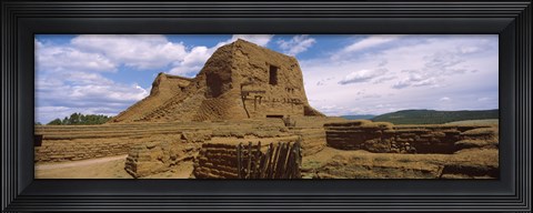 Framed Close up of church ruins, Pecos National Historical Park, New Mexico, USA Print