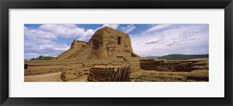 Framed Close up of church ruins, Pecos National Historical Park, New Mexico, USA Print