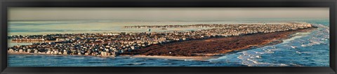 Framed View across the inlet to an island city Brigantine from Atlantic City, Atlantic County, New Jersey, USA Print