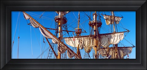 Framed Rigging of a tall ship, Finistere, Brittany, France Print