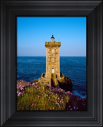Framed Lighthouse at the coast, Kermorvan Lighthouse, Finistere, Brittany, France Print
