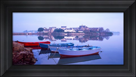 Framed Misty sunrise over Etel River, Saint-Cado, Morbihan, Brittany, France Print