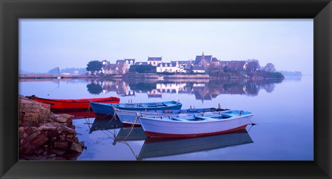 Framed Misty sunrise over Etel River, Saint-Cado, Morbihan, Brittany, France Print