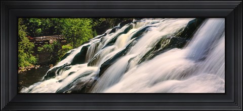 Framed Waterfall in a forest, Bond Falls, Upper Peninsula, Michigan, USA Print