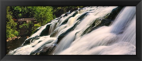 Framed Waterfall in a forest, Bond Falls, Upper Peninsula, Michigan, USA Print