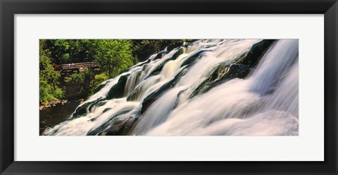 Framed Waterfall in a forest, Bond Falls, Upper Peninsula, Michigan, USA Print