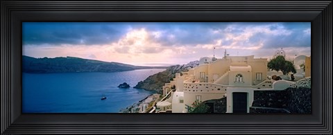 Framed Town at the waterfront, Santorini, Cyclades Islands, Greece Print