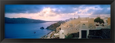 Framed Town at the waterfront, Santorini, Cyclades Islands, Greece Print