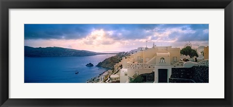 Framed Town at the waterfront, Santorini, Cyclades Islands, Greece Print