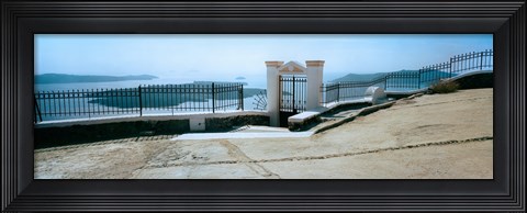 Framed Gate and fence, Santorini, Greece Print