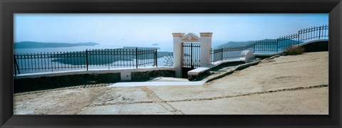 Framed Gate and fence, Santorini, Greece Print