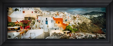 Framed Storm cloud over the Santorini, Cyclades Islands, Greece Print