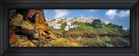 Framed Houses on a hill, Santorini, Greece Print