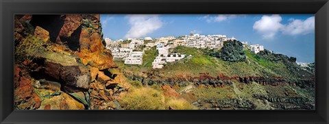 Framed Houses on a hill, Santorini, Greece Print