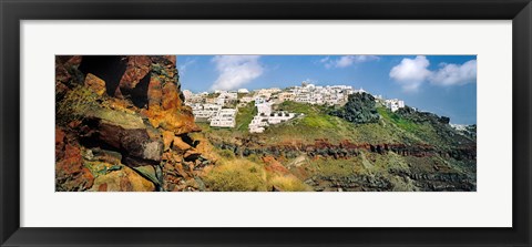 Framed Houses on a hill, Santorini, Greece Print