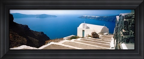 Framed Steps leading to church, Santorini, Cyclades Islands, Greece Print