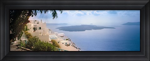 Framed Dwellings along cliff, Santorini, Greece Print