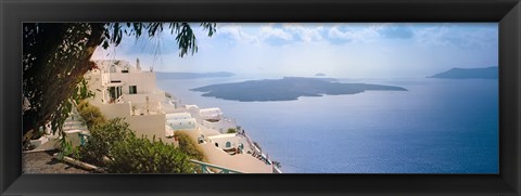 Framed Dwellings along cliff, Santorini, Greece Print