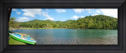 Framed Rowboats in a pond, Las Terrazas, Pinar Del Rio Province, Cuba Print