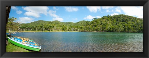 Framed Rowboats in a pond, Las Terrazas, Pinar Del Rio Province, Cuba Print