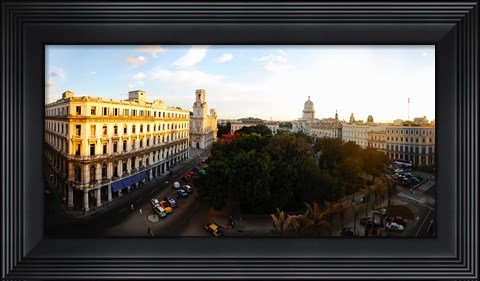 Framed Buildings in a city, Parque Central, Old Havana, Havana, Cuba Print