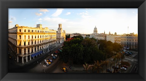 Framed Buildings in a city, Parque Central, Old Havana, Havana, Cuba Print