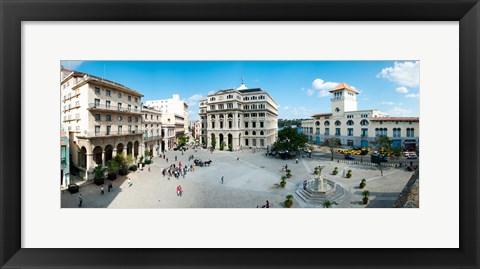 Framed Town Square, Plaza De San Francisco, Old Havana, Havana, Cuba Print