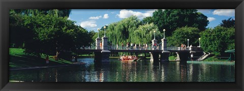 Framed Swan boat in the pond at Boston Public Garden, Boston, Massachusetts, USA Print