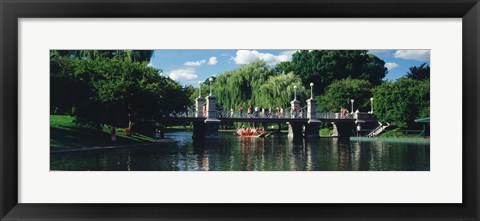 Framed Swan boat in the pond at Boston Public Garden, Boston, Massachusetts, USA Print