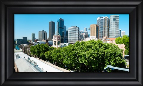 Framed Skyscrapers in a city, Cumberland Street, Sydney, New South Wales, Australia Print