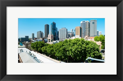 Framed Skyscrapers in a city, Cumberland Street, Sydney, New South Wales, Australia Print