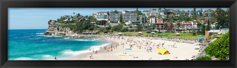 Framed Houses on the coast, Bronte Beach, Sydney, New South Wales, Australia Print