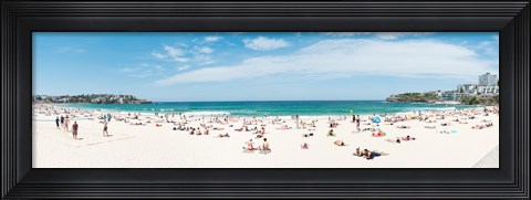 Framed Tourists on the Bondi Beach, Sydney, New South Wales, Australia Print