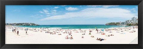 Framed Tourists on the Bondi Beach, Sydney, New South Wales, Australia Print