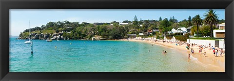 Framed People on the beach, Camp Cove, Watsons Bay, Sydney, New South Wales, Australia Print