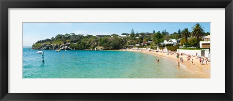 Framed People on the beach, Camp Cove, Watsons Bay, Sydney, New South Wales, Australia Print