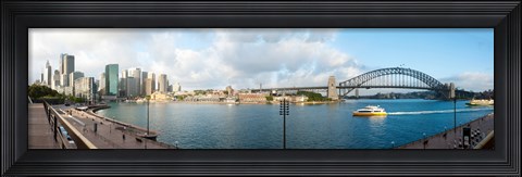 Framed Buildings at waterfront, Circular Quay, The Rocks, Sydney Harbor Bridge, Sydney, New South Wales, Australia 2012 Print