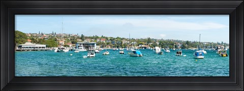 Framed Boats docked at Watsons Bay, Sydney, New South Wales, Australia Print