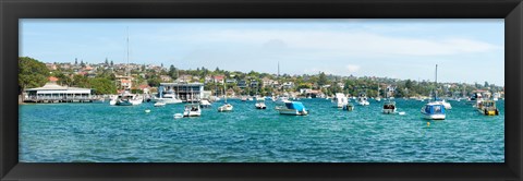 Framed Boats docked at Watsons Bay, Sydney, New South Wales, Australia Print