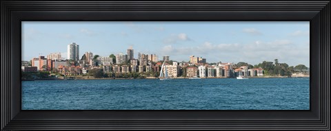 Framed Apartments and houses at the waterfront, Waruda Street, Kirribilli Avenue, Kirribilli, Sydney, New South Wales, Australia Print