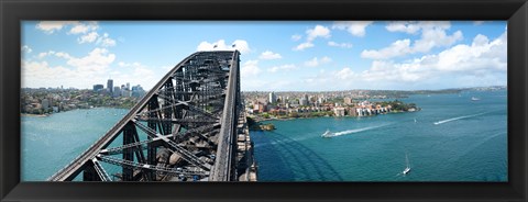 Framed Sydney from top of observation pylon of Sydney Harbor Bridge, New South Wales, Australia Print