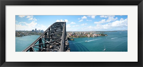 Framed Sydney from top of observation pylon of Sydney Harbor Bridge, New South Wales, Australia Print