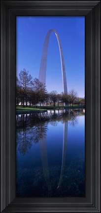 Framed Gateway Arch reflecting in the river, St. Louis, Missouri, USA Print