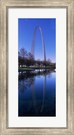 Framed Gateway Arch reflecting in the river, St. Louis, Missouri, USA Print