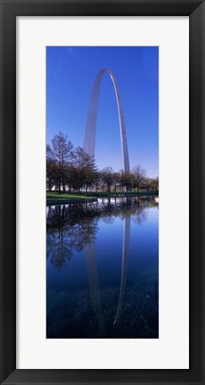 Framed Gateway Arch reflecting in the river, St. Louis, Missouri, USA Print