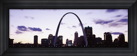 Framed Gateway Arch with city skyline, St. Louis, Missouri Print