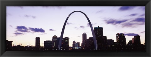 Framed Gateway Arch with city skyline, St. Louis, Missouri Print