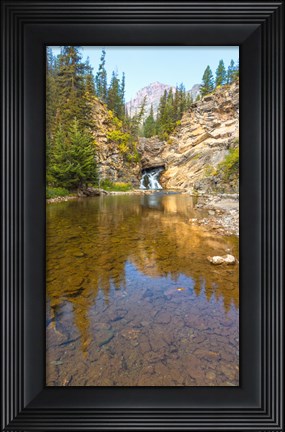 Framed Flowing stream in a forest, Banff National Park, Alberta, Canada Print